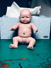 Load image into Gallery viewer, Blank (unpainted) full body silicone mini kit Vikki 9” in super soft blend with 3D skin effect
