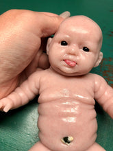 Load image into Gallery viewer, Blank (unpainted) full body silicone mini kit Vikki 9” in super soft blend with 3D skin effect
