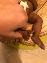 Load image into Gallery viewer, Full body silicone kit Prada 11.5” (baby girl) in super soft blend in dark biracial skin colour in super super soft platinum silicone
