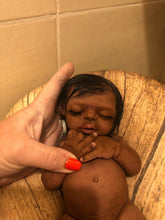 Load image into Gallery viewer, Full body silicone kit Prada 11.5” (baby girl) in super soft blend in dark biracial skin colour in super super soft platinum silicone
