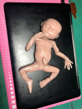 Load image into Gallery viewer, Blank (unpainted) full body silicone kit Hope 12” (baby girl) in Caucasian flocked colour in super soft platinum silicone
