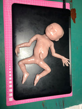 Load image into Gallery viewer, Blank (unpainted) full body silicone kit Hope 12” (baby girl) in Caucasian flocked colour in super soft platinum silicone
