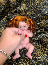 Load image into Gallery viewer, AVAILABLE prototype Little witch full body silicone baby Vikki 8” in soft blend #1 with 3D skin effect
