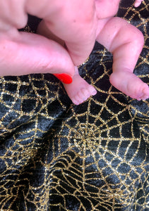AVAILABLE prototype Little witch full body silicone baby Vikki 8” in soft blend #1 with 3D skin effect