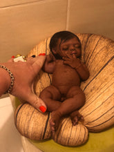 Load image into Gallery viewer, Full body silicone kit Prada 11.5” (baby girl) in super soft blend in dark biracial skin colour in super super soft platinum silicone
