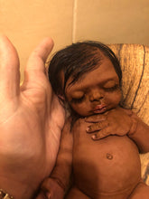 Load image into Gallery viewer, Full body silicone kit Prada 11.5” (baby girl) in super soft blend in dark biracial skin colour in super super soft platinum silicone
