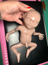 Load image into Gallery viewer, Blank (unpainted) full body silicone kit Hope 12” (baby girl) in Caucasian flocked colour in super soft platinum silicone
