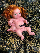 Load image into Gallery viewer, AVAILABLE prototype Little witch full body silicone baby Vikki 8” in soft blend #1 with 3D skin effect
