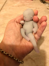 Load image into Gallery viewer, AVAILABLE Prototype full body silicone fantasy mini kit Milly 4.5” in super soft blend asleep bald
