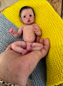AVAILABLE full body silicone mini doll Mattie (rooted) 7”