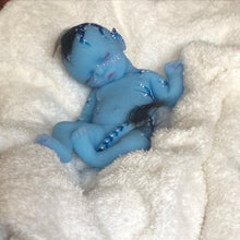 Load image into Gallery viewer, CUSTOM full body silicone mini kit Kenzo fantasy avatar inspired 8” in super soft blend (rooted)
