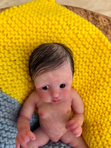 AVAILABLE full body silicone mini doll Mattie (rooted) 7”