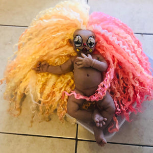 AVAILABLE full body silicone Sad Clown Prada 11.5” (baby girl) in biracial colour in super soft platinum silicone