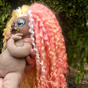 AVAILABLE full body silicone Sad Clown Prada 11.5” (baby girl) in biracial colour in super soft platinum silicone