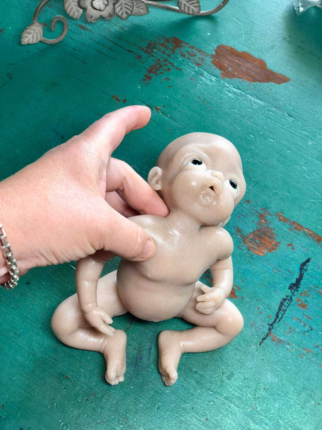 Blank (unpainted) full body silicone Willow 10” (baby girl) in soft blend in biracial skin colour