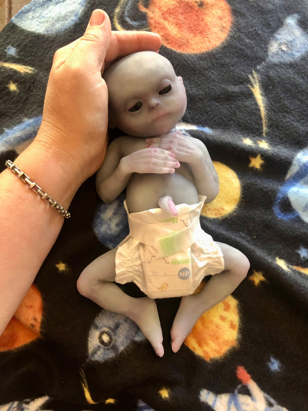 Custom Full body silicone alien baby awake (Hope in super soft blend)