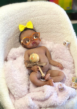 Load image into Gallery viewer, AVAILABLE full body silicone 10” doll Willow (with hair) in soft blend
