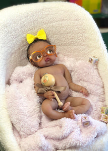 AVAILABLE full body silicone 10” doll Willow (with hair) in soft blend