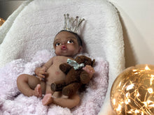 Load image into Gallery viewer, AVAILABLE full body silicone 10” doll Willow (with hair) in soft blend
