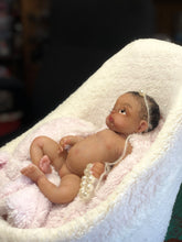 Load image into Gallery viewer, AVAILABLE full body silicone 10” doll Willow (with hair) in soft blend
