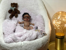 Load image into Gallery viewer, AVAILABLE full body silicone mini biracial doll Laney (with hair) in soft blend
