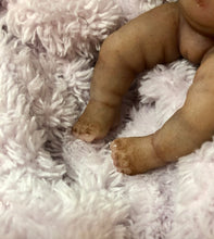 Load image into Gallery viewer, AVAILABLE full body silicone mini biracial doll Laney (with hair) in soft blend
