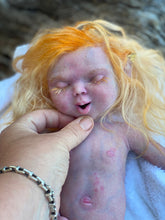 Load image into Gallery viewer, CUSTOM Prototype Full body silicone fantasy baby girl Ana in soft blend, asleep
