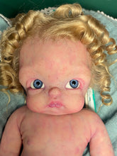 Load image into Gallery viewer, CUSTOM full body silicone 10” doll Willow (with long curly hair) in soft blend
