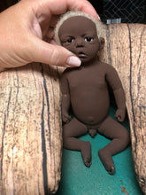Load image into Gallery viewer, AVAILABLE full body silicone mini kit Kenzo 8” in super soft blend in AA skin colour, open eyes
