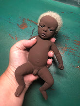 Load image into Gallery viewer, AVAILABLE full body silicone mini kit Kenzo 8” in super soft blend in AA skin colour, open eyes
