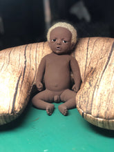 Load image into Gallery viewer, AVAILABLE full body silicone mini kit Kenzo 8” in super soft blend in AA skin colour, open eyes
