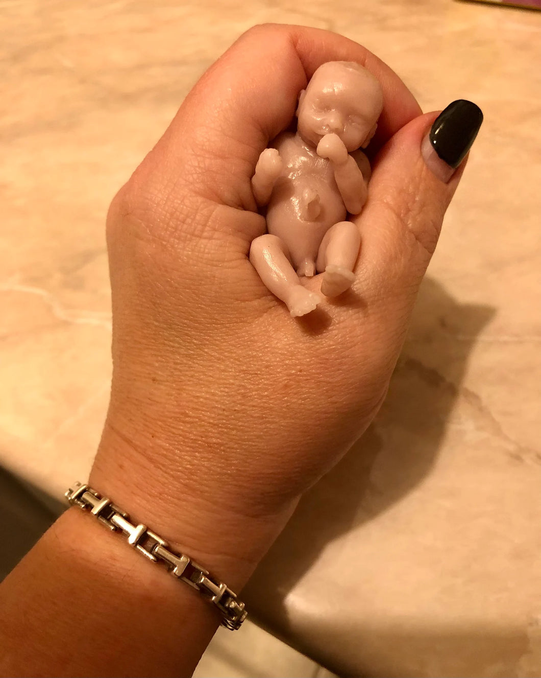 AVAILABLE Blank (unpainted) full body silicone micro kit Zane (baby boy) in super soft blend with 3D skin effect