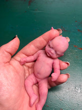 Load image into Gallery viewer, full body silicone mini kit Milly 4.5” in super soft blend asleep bald
