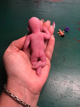 Load image into Gallery viewer, full body silicone mini kit Milly 4.5” in super soft blend asleep bald

