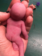 Load image into Gallery viewer, full body silicone mini kit Milly 4.5” in super soft blend asleep bald
