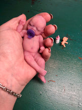 Load image into Gallery viewer, full body silicone mini kit Milly 4.5” in super soft blend asleep bald
