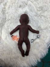 Load image into Gallery viewer, AVAILABLE AA full body silicone mini kit Milly 4.5” in super soft blend asleep bald
