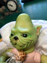 Load image into Gallery viewer, Custom Reborn fantasy vinyl baby Ozzy by Nadine Dolotova (Grinch / Werewolf / Elf inspired)
