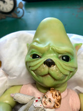 Load image into Gallery viewer, Custom Reborn fantasy vinyl baby Ozzy by Nadine Dolotova (Grinch / Werewolf / Elf inspired)
