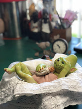 Load image into Gallery viewer, Custom Reborn fantasy vinyl baby Ozzy by Nadine Dolotova (Grinch / Werewolf / Elf inspired)
