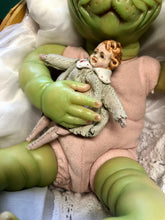 Load image into Gallery viewer, Custom Reborn fantasy vinyl baby Ozzy by Nadine Dolotova (Grinch / Werewolf / Elf inspired)
