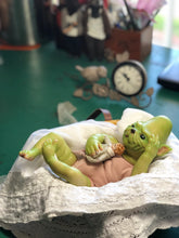 Load image into Gallery viewer, Custom Reborn fantasy vinyl baby Ozzy by Nadine Dolotova (Grinch / Werewolf / Elf inspired)
