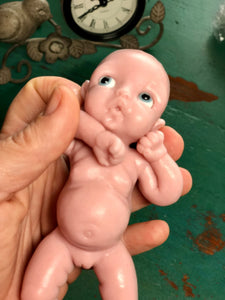 Blank (unpainted) full body silicone Laney 6” (baby girl) in soft blend in strawberry & cream skin colour