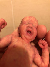 Load image into Gallery viewer, Custom full body silicone mini baby Lucas in soft blend asleep bald
