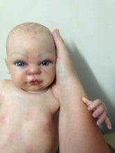 Load image into Gallery viewer, Custom reborn baby doll with rooted or painted hair
