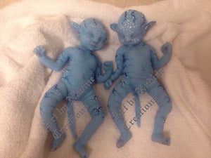 Custom (Vicky)Full bodu silicone Na'vi fantasy baby twins