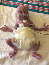 Load image into Gallery viewer, Full body silicone baby girl Collette 12&quot; with placenta &amp; cord (premature bany at 26-28 weeks gestation)
