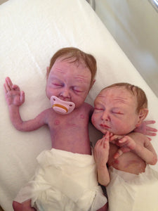 Full body silicone baby twins (girls) 12"