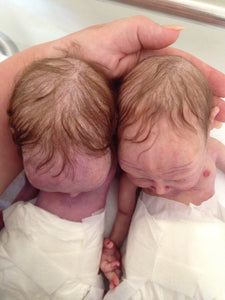 Full body silicone baby twins (girls) 12"