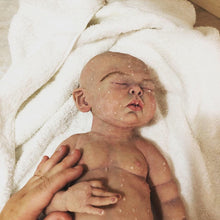 Load image into Gallery viewer, Custom full body silicone baby girl Rihanna (eyes closed), BALD
